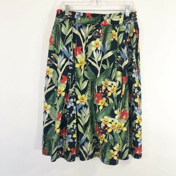 Philosophy Floral Print Full Midi Skirt Elastic M - Picture 7 of 8